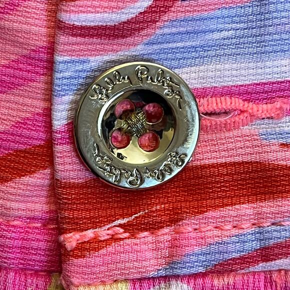 Lilly Pulitzer Walsh Shorts Reef Retreat Pattern Size 2 Pink and Blue Watercolor - Picture 6 of 10